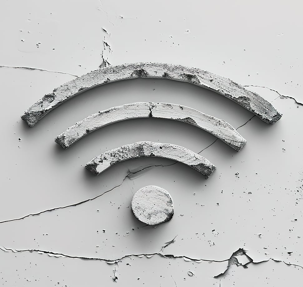 Wi-Fi Symbol auf einer Wand.