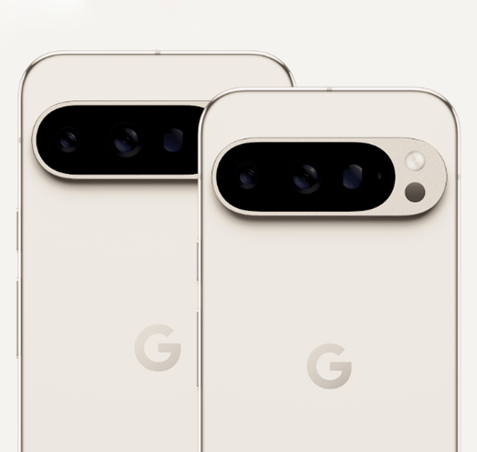 Die Rückseite von den neuen Google Pixel Geräten ist zu sehen.