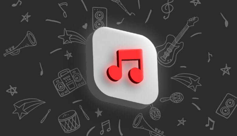 Kostenlos Music Streamen Blog Beitrag Titelbild, App Logo mit einer Musik Note