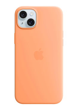 Apple Silicone Case with MagSafe Sorbet Orange, for iPhone 15 Plus, MT173ZM/A