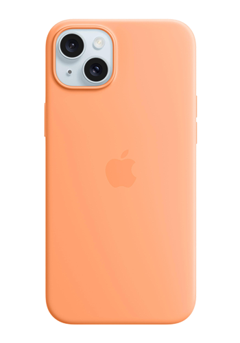 Apple Silicone Case with MagSafe Sorbet Orange, for iPhone 15 Plus, MT173ZM/A