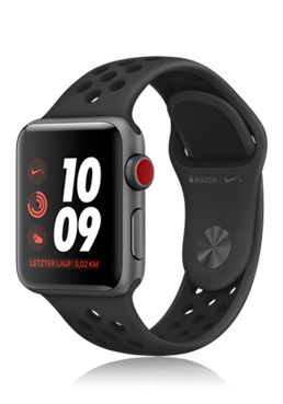 Apple Watch Nike Plus Series 3 Aluminium Cellular Space Grey Antracite  Black, Nike Sportarmband, MTH42ZD/A, 42mm