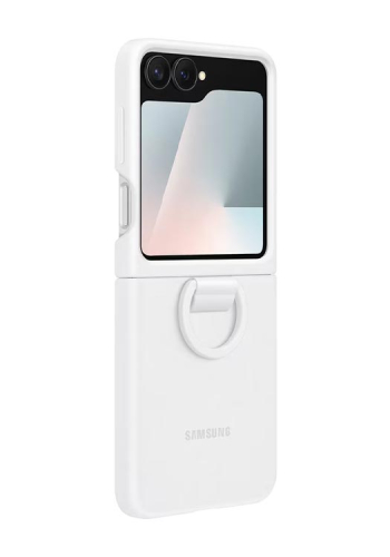 Samsung Silicone Case with Ring Weiss, für Samsung Galaxy Flip6 / Flip7 FE, EF-PF741TWEGWW