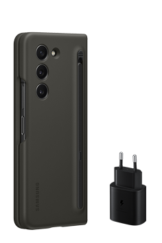Samsung Starter Pack, Standing Cover mit Pen und Schnellladeadapter Black, für Samsung Galaxy Fold5, EF-OF94KKBE