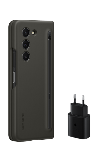 Samsung Starter Pack, Standing Cover mit Pen und Schnellladeadapter Black, für Samsung Galaxy Fold5, EF-OF94KKBE